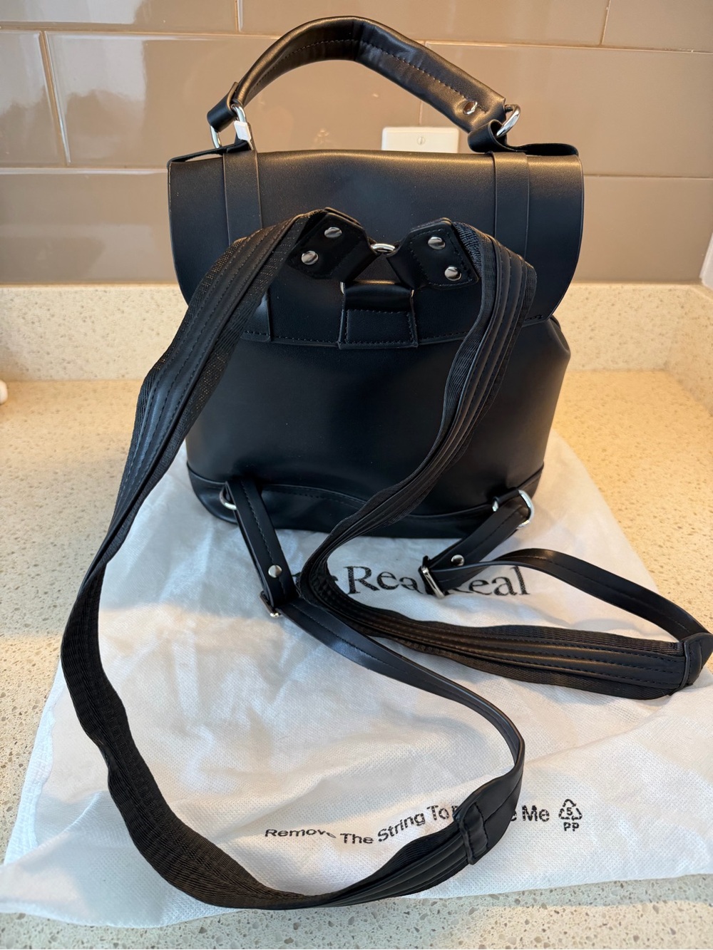 Vivienne Westwood Black Leather Mini Backpack with Silver Hardware - Picture 4 of 11